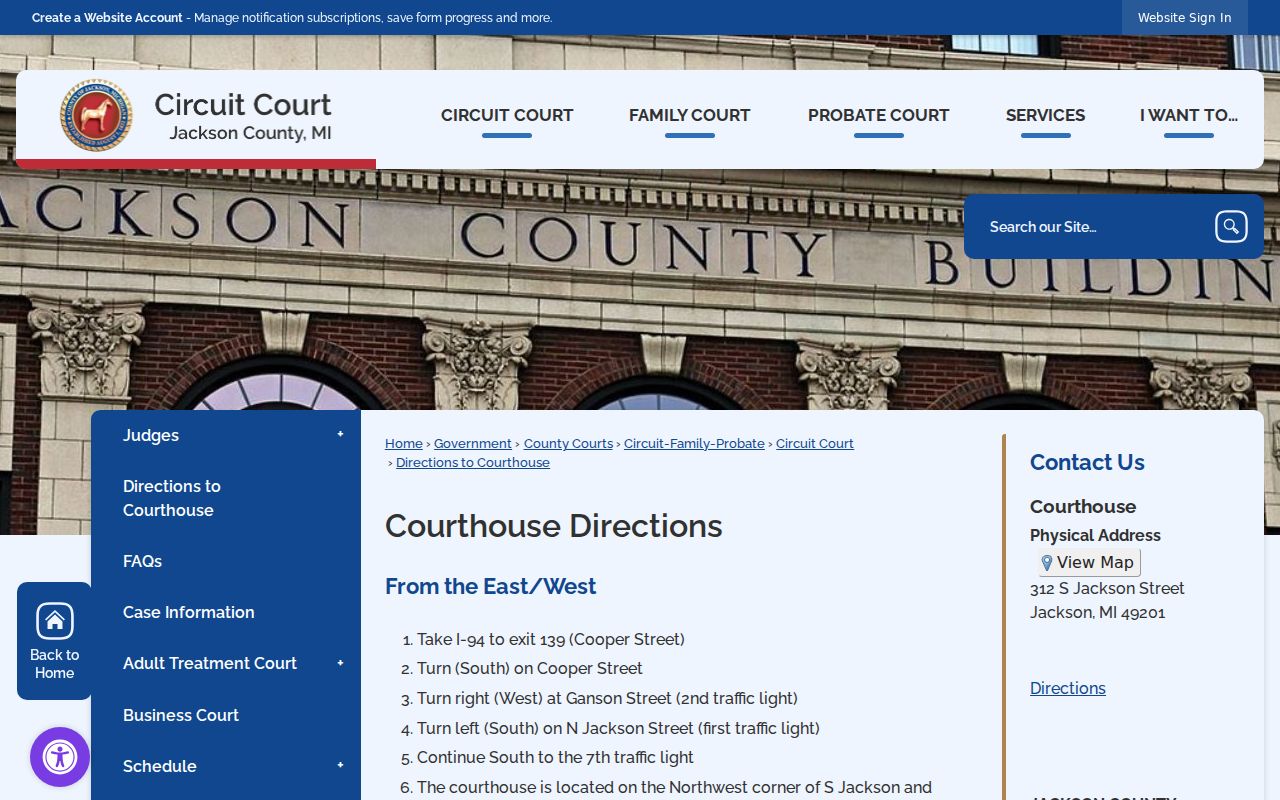 Jackson County court calendar courthouse security directions