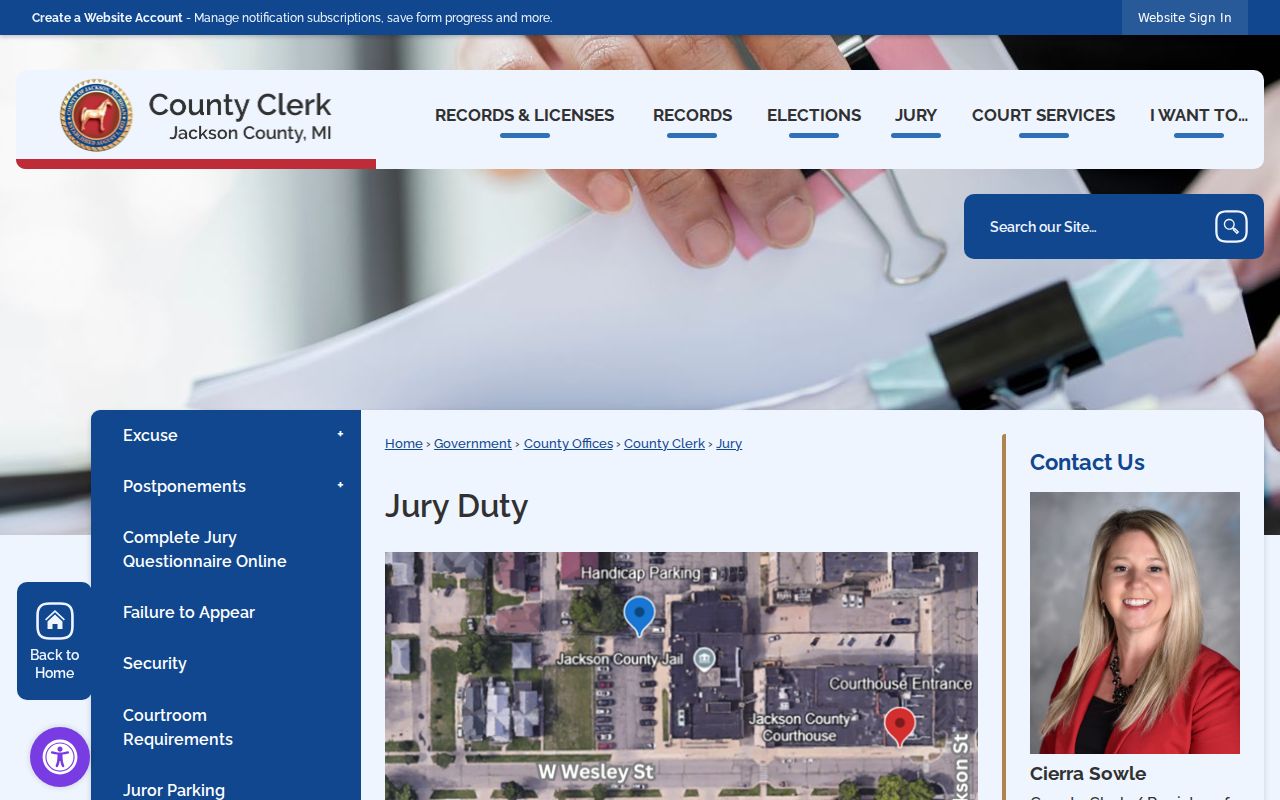Jackson County court calendar jury logistics information