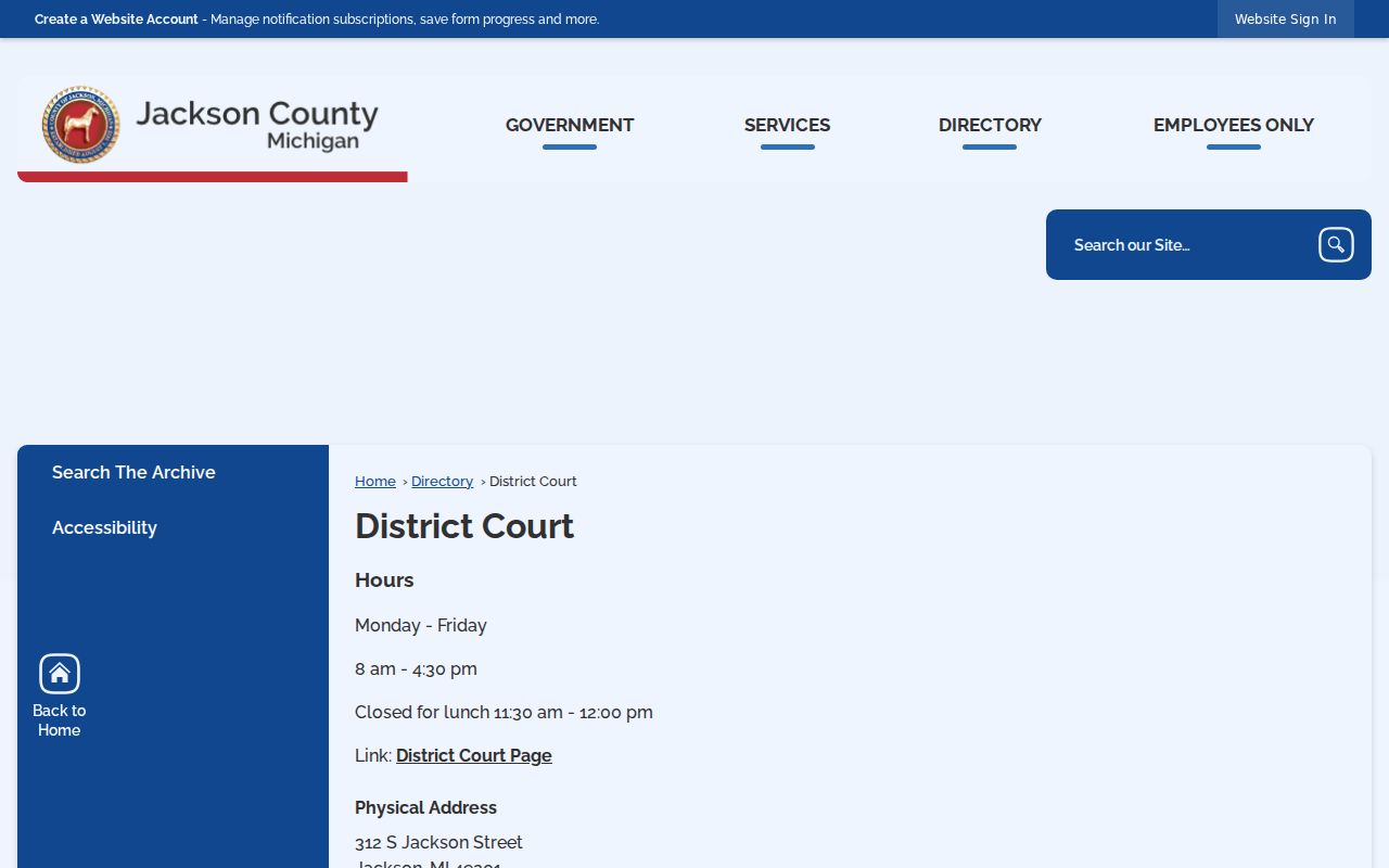 Jackson County criminal docket 12th District staff directory