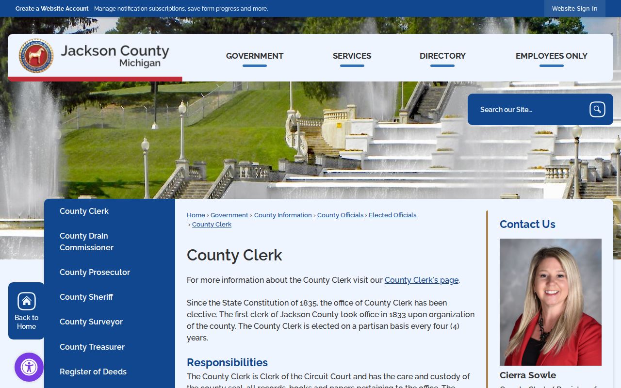 Jackson County court docket Clerk and Court Services record access page