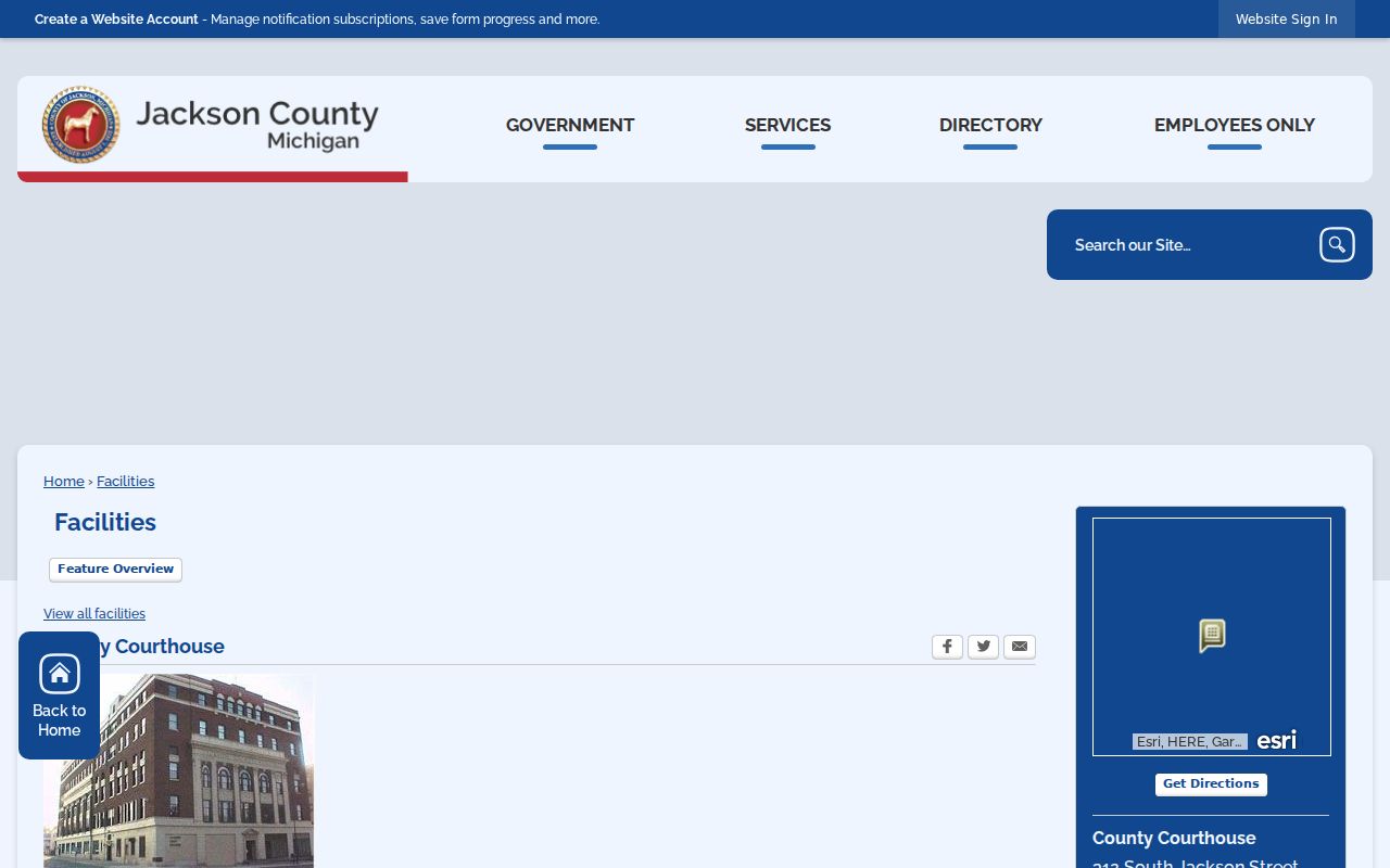Jackson County court docket courthouse and record access building